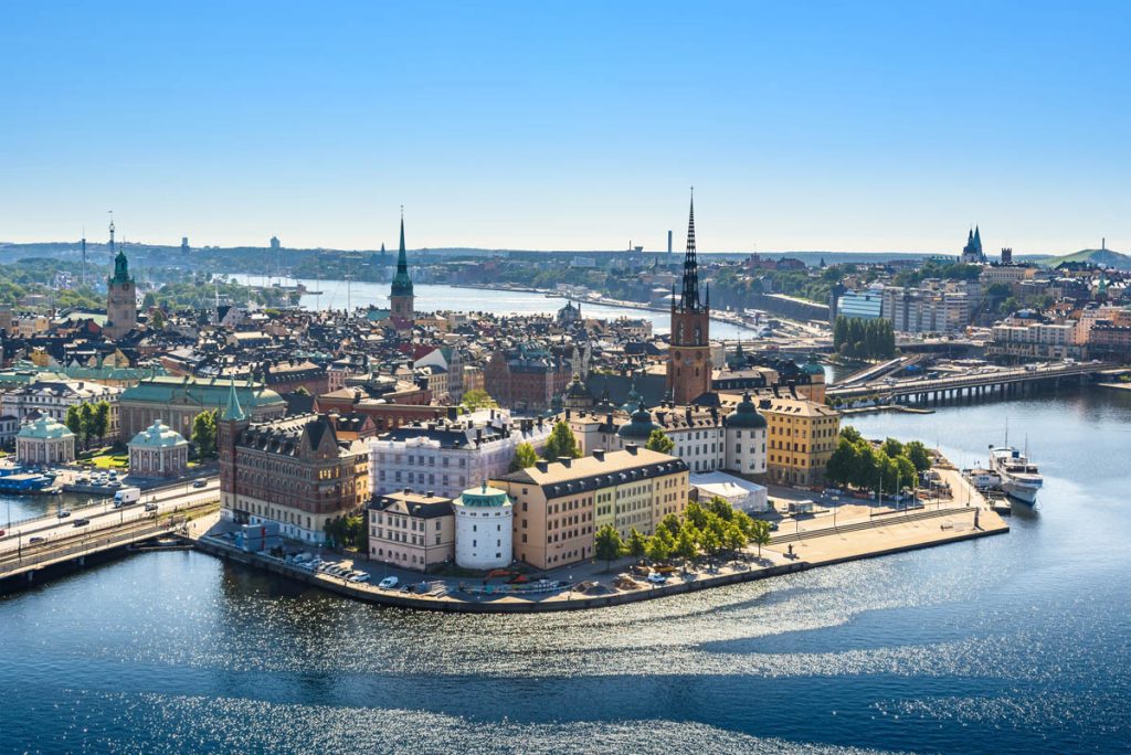 瑞典斯德哥尔摩的旧城或Gamla Stan的风景